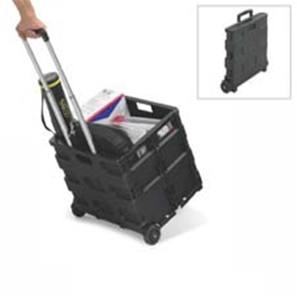 Safco Folding Caddy- 50 lb Cap- 16-.50in.x3-.50in.-14-.50in.x39in.- Black SAF4054BL